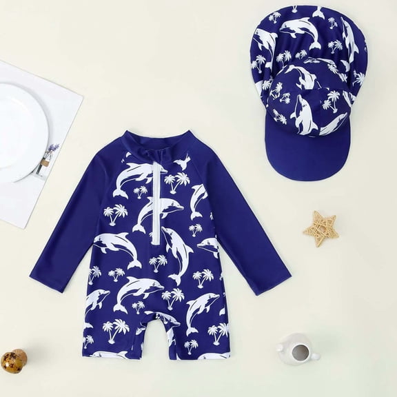 Avrnliq Navy Boys Swimsuit Clothes Quick Dry Outfits for Little Boys,Size 6 Months