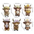 thumbnail image 4 of Dserhfy 2 Pcs Highland Cow Figurine with Flowers Small Resin Highland Cow Statue Spring Farmhouse Scottish Cattle Sculpture for Home Garden Kitchen Tiered Tray Table Decor, 4 of 5