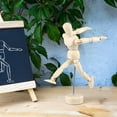 thumbnail image 4 of UPOUART Flexible Jointed Wood Mannequin Model with Stand for Artists Table Decor, 4 of 8