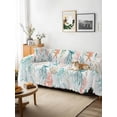 thumbnail image 3 of Teal Red Jellyfish Coastal Couch Cover, Summer Beach Coral Starfish Nautical Oversized Sofa Cover Blanket for 3 Cushion Couch, Sectional Sofa Slipcover Protector for Living Room Bedroom 71''x150'', 3 of 9