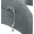 thumbnail image 3 of Deluxe Comfort Microsuede Bed Rest Reading and Bed Rest Lounger â Sitting Support Pillow Soft But Firmly Stuffed Fiberfill - Backrest Pillow With Arms, Dark Grey, 3 of 4