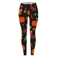 thumbnail image 4 of TYGHBN Thanksgiving Turkey Pumpkin Wheat Print High Waisted Tight Comfortable Sports Leggings for Women Comfy Bike Shorts Women Thick Leggings plus Size Leggings with Pockets Womens Cropped Leggings, 4 of 4