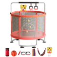 thumbnail image 2 of Kids Trampoline for Toddlers & Babies | 440lbs Heavy Duty with Enclosure Net | Adjustable Trampoline + Basketball Hoop + Swing + Sandbag + Ocean Balls | Indoor & Outdoor Use for Toddlers (Ages 1-5), 2 of 8