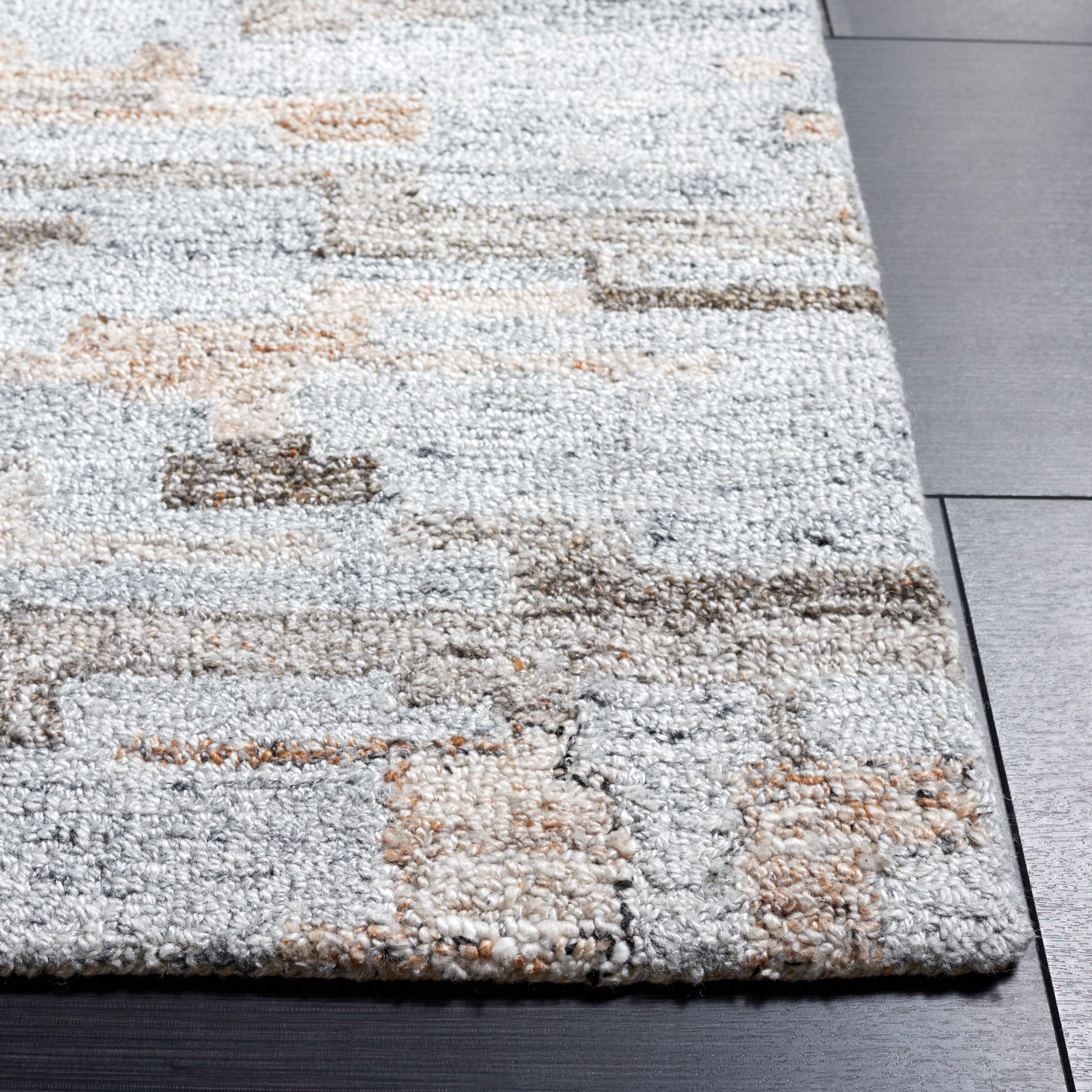 SAFAVIEH Abstract Collin Geometric Area Rug, Gray/Brown, 3' x 5'