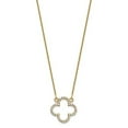 thumbnail image 2 of 14K Yellow Gold 14ky Small Diamond Quatrefoil Design Necklace, 2 of 3