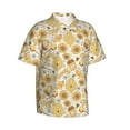 thumbnail image 2 of Daiia Honey Honeycomb Hawaiian Shirt for Men Gentle Cotton Regular Short Sleeve Casual-Small, 2 of 9