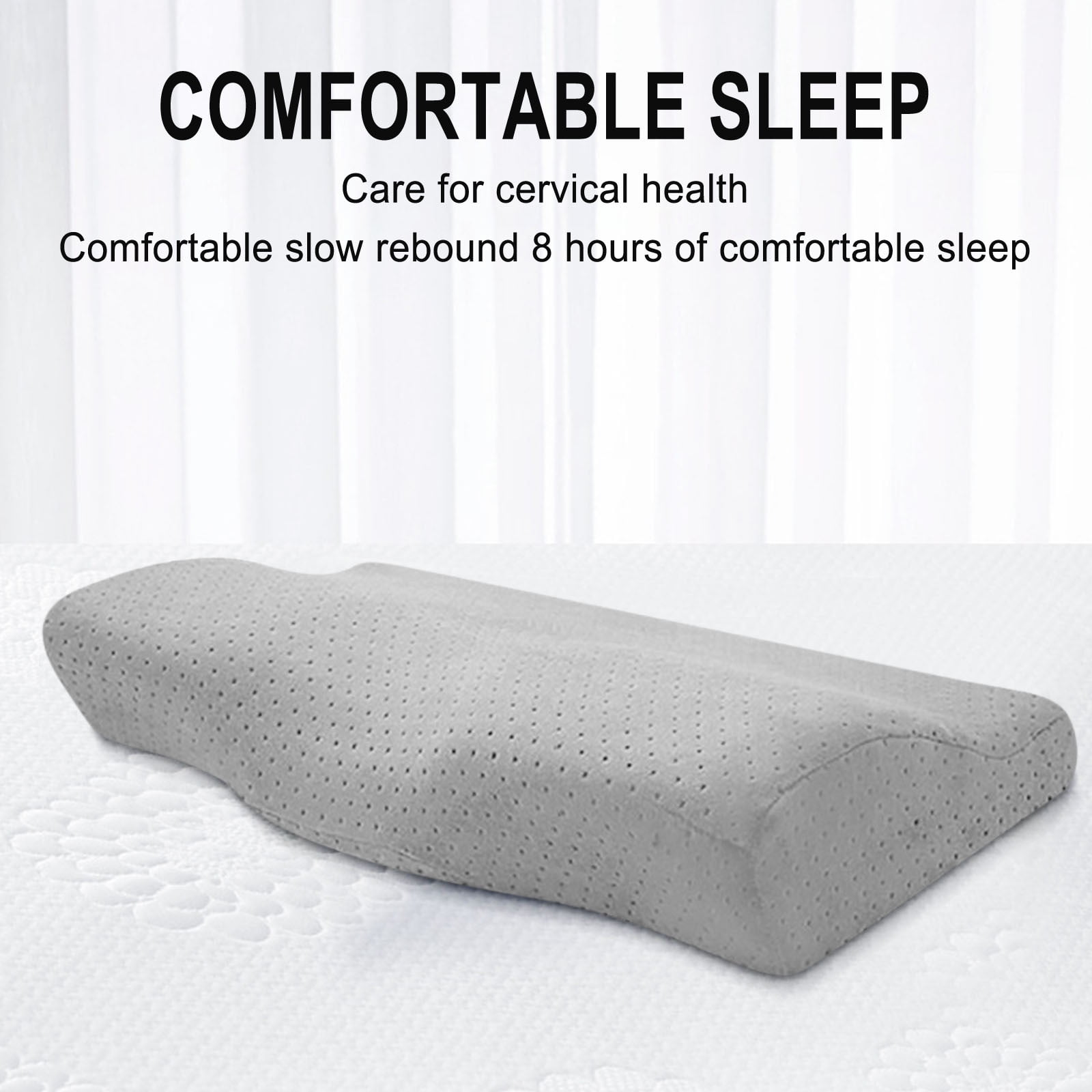 Cervical Neck Pillows for Pain Relief Sleeping, High-Density Memory Foam Pillow Neck for Bolster Support and Shoulder Relaxer, Decompression Devices Orthopedic Roll Pillow for Bed Office (Gray)
