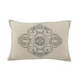 thumbnail image 1 of LR Resources PILLO07667WHTGOPL Embroidered Damask Medallion Lumbar Throw Pillow - Rectangle, 1 of 1