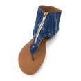 thumbnail image 3 of Victoria K Women's Distress Denim Zip Front Sandals, 3 of 4