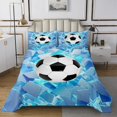 thumbnail image 1 of Erosebridal Soccer Football Coverlet Set King,Geometry Gradient Bedding Set,Sports Theme Decor,Breathable,3pcs, 1 of 5