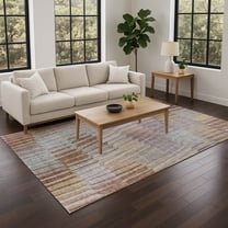 Addison Rugs Chantille Indoor/Outdoor Transitional Stripes Copper Machine Washable Rectangle Rug, 10' x 14'