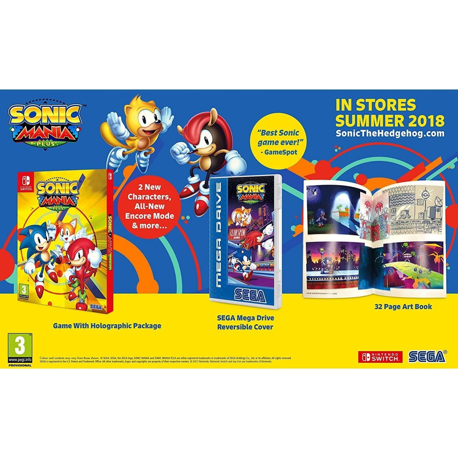 Sonic Mania Plus - Original Hedgehog Video Game Adventure for