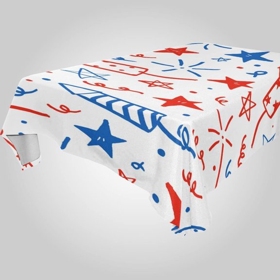 SKYSONIC Independence Day Rectangle Tablecloth Spill-Proof Polyester Table Cloth Table Cover for Kitchen Dining Picnic Holiday Party Decoration,60x120 Inch