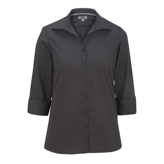 Edwards Blouse Popeline Légère à Col Ouvert pour Femmes - Manches 3/4
