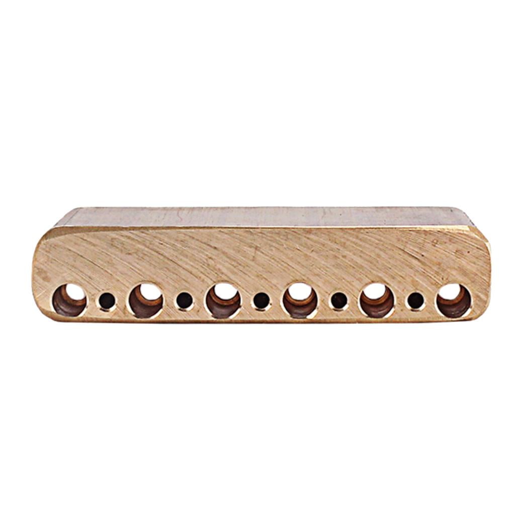 Tremolo Block Sustain Bridge Golden DIY for Electric Guitar Accessory, 63.5 x 37 x 13.5mm