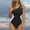 Black, variant on Tsesme Swimsuit for Women One Piece Color Block Slimming Bathing Suits Scoop Neck Vacation Swimwear