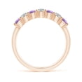 thumbnail image 2 of ANGARA Natural 0.4 Ct. Amethyst with Diamond Non Eternity Stackable Ring in 14K Rose Gold for Women (Ring Size: 7), 2 of 9