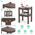 thumbnail image 2 of TORVA Outdoor Side & Accent Table All-Weather Recycled HDPE Lumber Patio Adirondack End Tables, Brown, 2 of 4