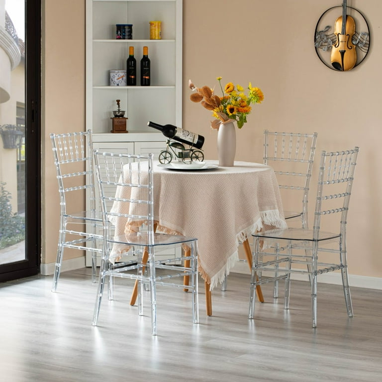 Fabulaxe Modern Acrylic Stackable Chiavari Dining