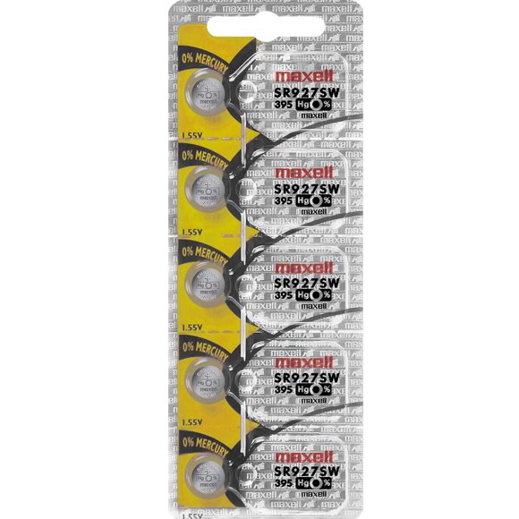 Maxell SR927SW 1.55v 395 Watch Battery. (5pcs Per Pack)