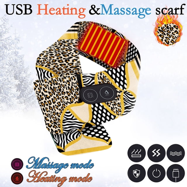 Foulard Réchauffante et Chaleureuse pour Femmes FashionablesSmart Mobile Power Recharge USB Cou et Épaules Protection contre le Froid Hivernal et Massage Chauffant Chaud Foulard pour Hommes et Femmes