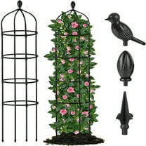 Garden Obelisk Trellis for Climbing Plants Outdoor 6 Ft Rose Bush Round Trellis for Pots Rustproof Metal Plant Flower Trellises for Clematis Vine Jasmine Support Outdoor Indoor