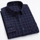 thumbnail image 2 of Camisas Hombre Vestir Camisa de manga larga para hombre Camisa de moda para hombre de talla grande informal a cuadros de lana de algodón (Navy, 3XL-46), 2 of 4