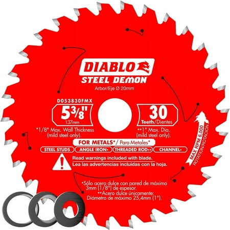 UPC: 0008925143611 | Freud Genuine 5‑3/8in x 30 Tooth Metal Cutting Saw Blade # D053830FMX