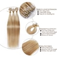 thumbnail image 3 of SEGO Micro Loop Real Thick Human Hair Extensions 100 Strands Invisible Micro Ring Beads Remy Thick Hair, 3 of 8