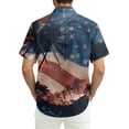 thumbnail image 6 of Hogleaql Mens Patriotic 4th Of July Shirts 4th Of July American Flag Graphic Short Sleeve Shirts Collared Button Trendy Beach Casual Outfits Deep Red 3XL, 6 of 6