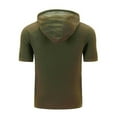 thumbnail image 4 of SEAOPEN Men's Waffle Knit Short Sleeve Hoodie Lightweight Hooded Pullover T Shirts Today Army Green,2XL, 4 of 4