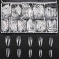 thumbnail image 1 of Almond Shaped False Nail Tips - Medium Almond Shaped Clear Nails Full, 1 of 5
