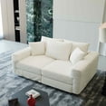 thumbnail image 3 of Timbernest 82.7" Corduroy Couch, Convertible 3 Seater Sofa, Deep Seat Cloud Sofa, Comfy Lounge Chair for Living Room (Beige, 3 Seater), 3 of 11
