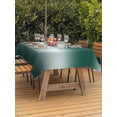 thumbnail image 3 of Outdoor Tablecloth with Umbrella Hole for Patio/Picnic/Party/Camping, Turquoise Ombre Waterproof Table Cloth Rectangle Table Cover Washable, Contemporary Abstract Gradient (60"x 84"), 3 of 8