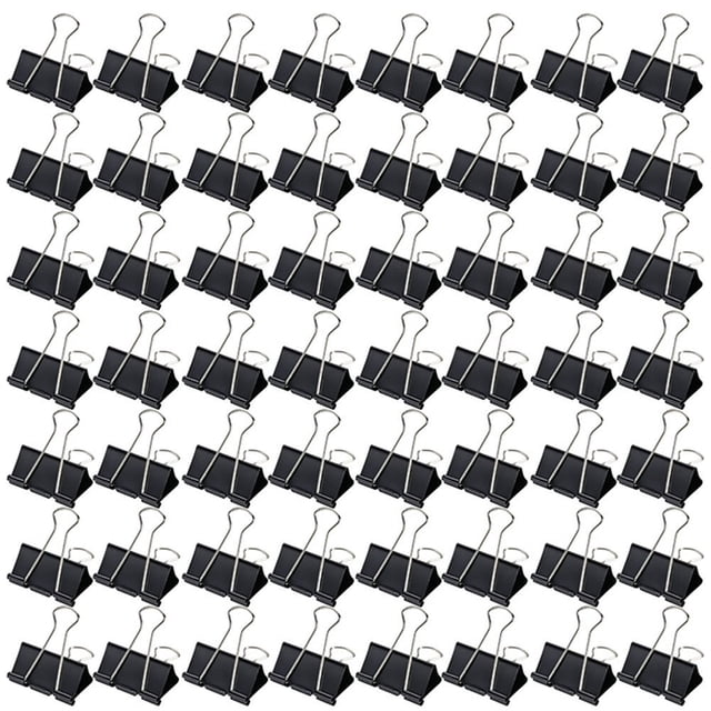 MesaSe 48 Pcs Pinces Bulldog 25mm Pinces pour Reliure Pinces Rabattables Pinces en Papier Pinces Fixes