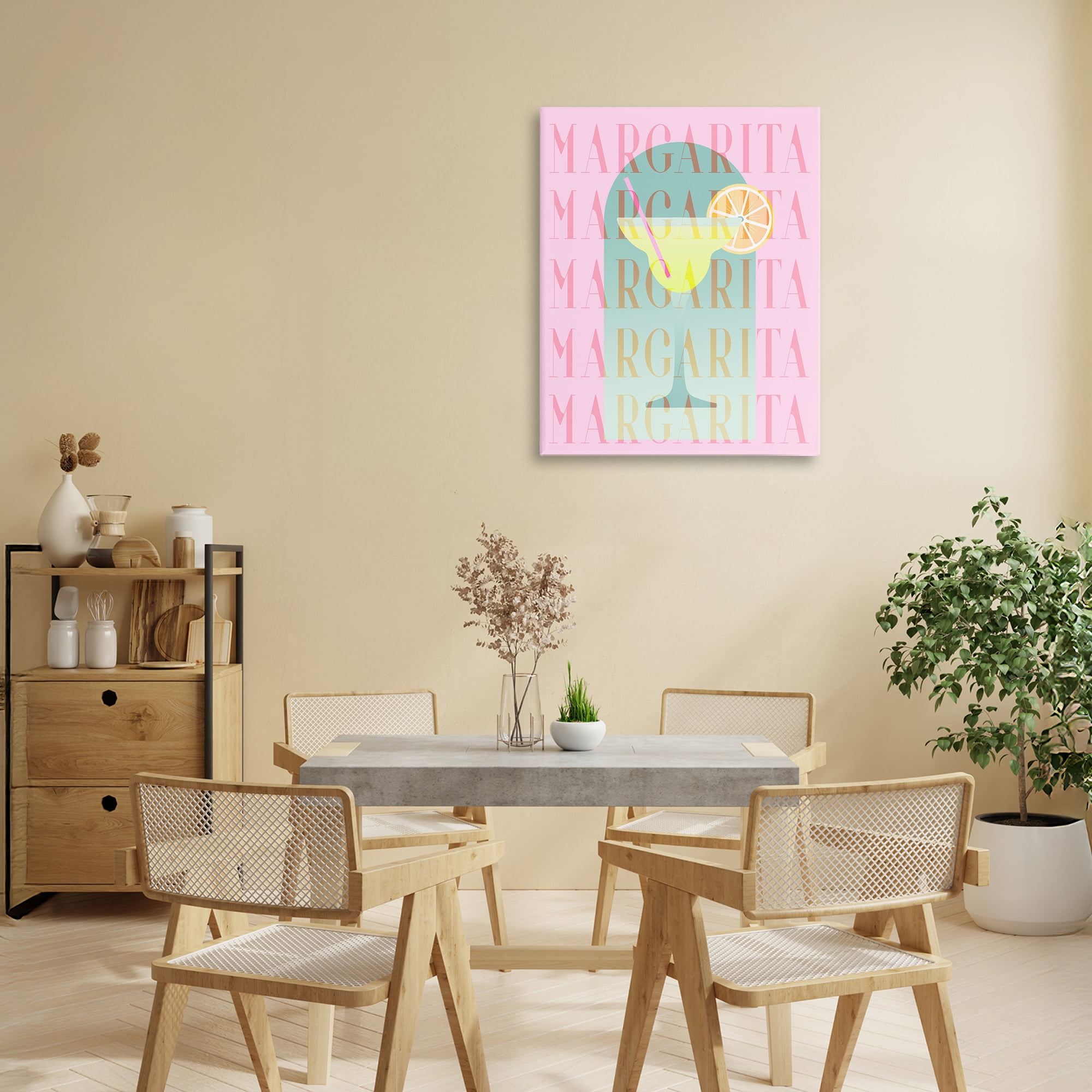 Retro Pastel Margarita Canvas Wall Art, design by Lil' Rue