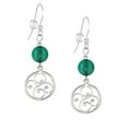 thumbnail image 3 of One Pair Handmade Round Filigree Sterling Silver Beaded Earrings - Teal, 3 of 3