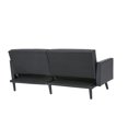 thumbnail image 5 of Black Convertible Futon Sofa, Modern Reclining Black Sleeper Sofa, Split Back with Armrest Faux Leather Futon Sofa Bed, 5 of 7