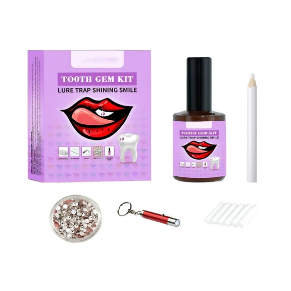 RAGUPEL Professional DIY Tooth Gem Kit with LED Light & Dental-Grade Glue – Easy Self-Installation,Long-Lasting White Tooth Jewelry Set for Parties,Events (Includes Gems,Resin,Tools)