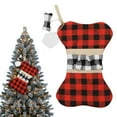 thumbnail image 2 of MOQIN Dog Christmas Stockings, Dog Bone Shaped Jute Burlap Pet Stocking with Red Black Plaid ,Bone Shaped Puppy Christmas Stocking Gifts with Name Tags,Large Pet Stockings for Dogs Cats Pets, 2 of 9