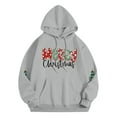 thumbnail image 4 of Telankuip Merry Christmas Hoodie for Women Cute Christmas Tree Drop Shoulder Hooded Sweatshirts Funny Xmas Holiday Party Loose Long Sleeve Drawstring Pullover Tops Grey S, 4 of 4