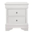 thumbnail image 2 of Benjara Teich 24" Wood Nightstand- 2 Drawers- Textured Panels- Crisp White, 2 of 6