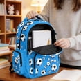 thumbnail image 5 of DISNIMO Soccer Print 17 Inch Boys School Backpack, Lightweight Adjustable Shoulder Strap Kids Bookbag for Primary Students Daily Use Travel Outdoor Activities, 5 of 7
