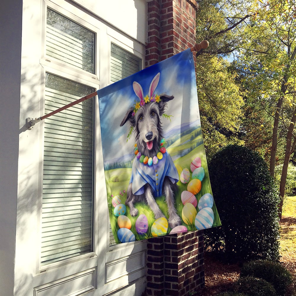 Scottish Deerhound Easter Egg Hunt House Flag 28 in x 40 in