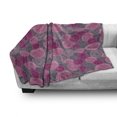 thumbnail image 3 of Pink and Grey Soft Flannel Fleece Blanket, Doodle Style Lace Swirled Circle Flower Pattern Ornamental Flourish, Cozy Plush for Indoor and Outdoor Use, 60" x 80", Fuchsia Magenta Grey, by Ambesonne, 3 of 6