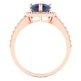 thumbnail image 4 of Halo Engagement Ring for Women - 2.36ct Simulated Blue Sapphire in 14K Rose Gold Promise Ring, 4 of 6