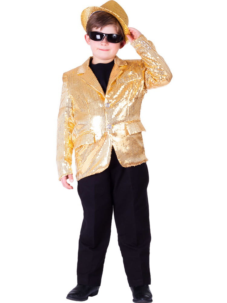 CHICTRY Kids Boys Blazer Jacket Sparking Sequin One Button Dress Suit Dinner Wedding Dance Party Top 