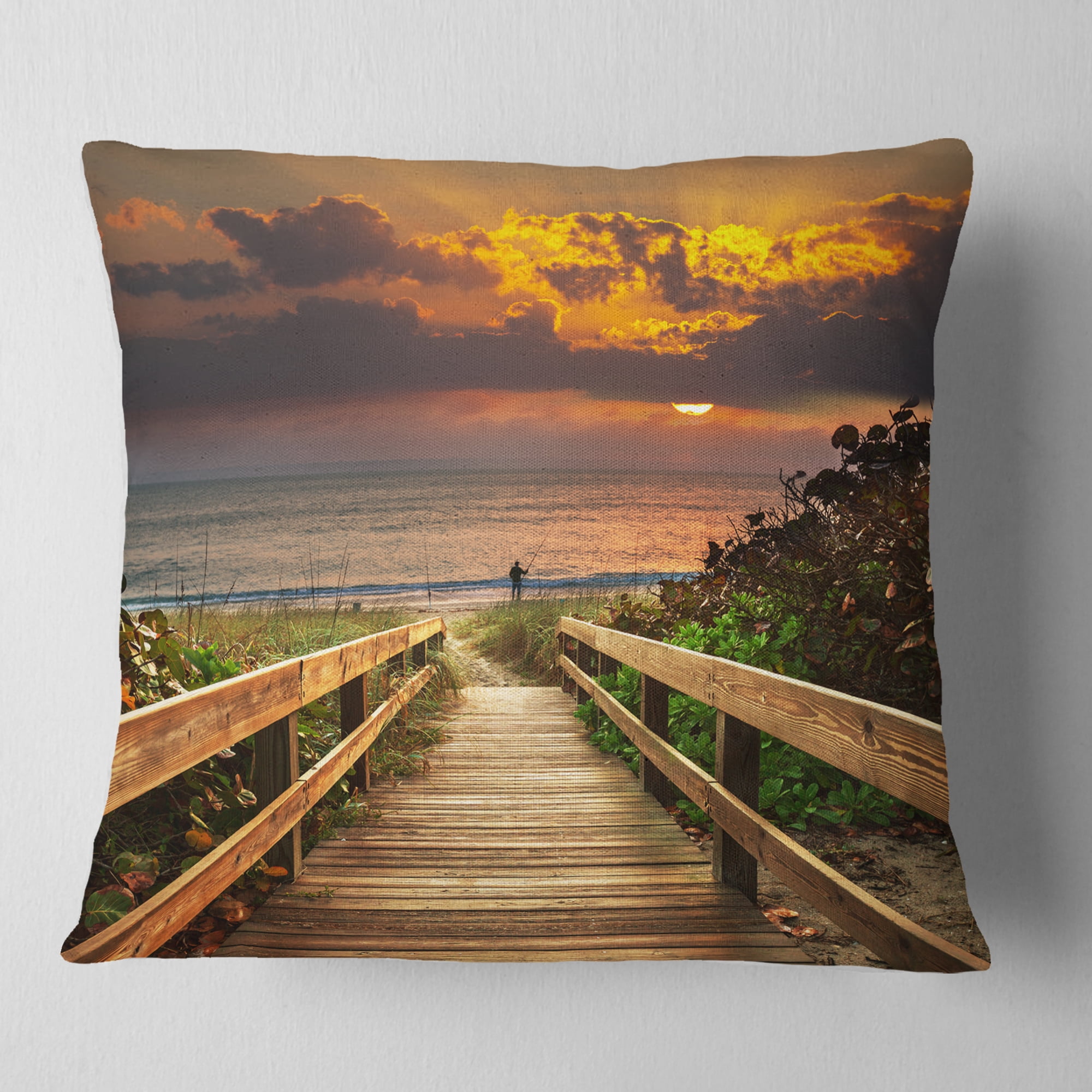 Designart 18" x 18" Multi-color Polyester Throw Pillow