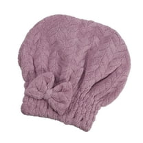 Vocoste Diamond Shape Hair Drying Towel Dry Cap Lightweight Strong Absorbent for After Bath Drying Hair Purple