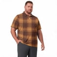 thumbnail image 5 of Domzest Men's Big and Tall Polo Shirts Short Sleeve Moisture Wicking Plus Size T Shirts Quick Dry Collared Plaid Golf Shirt Coffee 8XL, 5 of 6